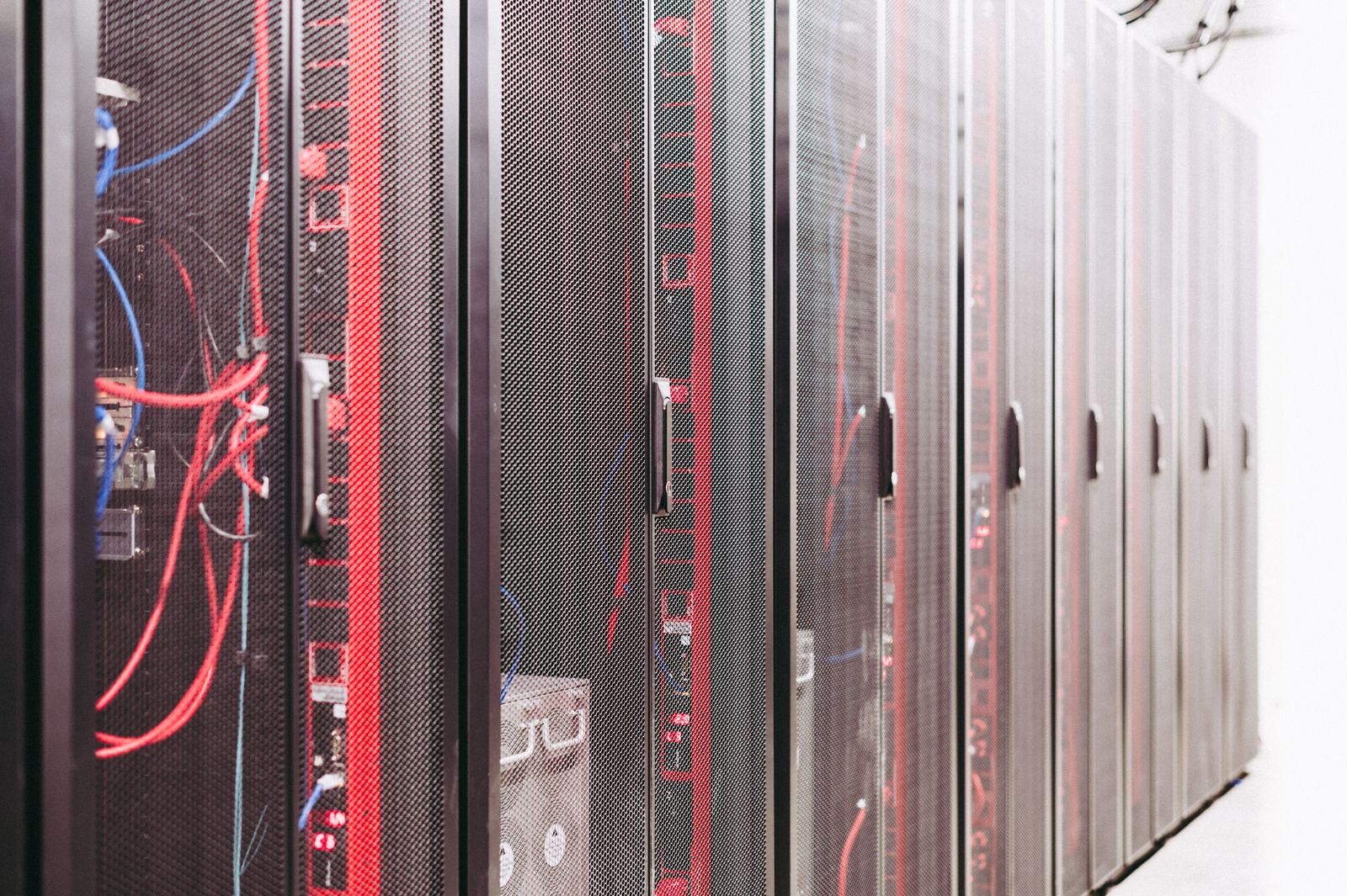Server room cabling and racks